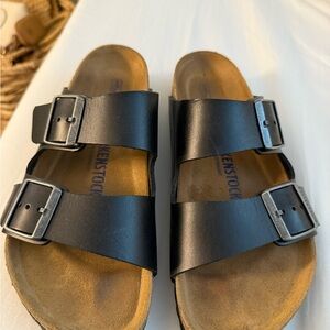 Arizona Black Oiled Leather Sandals